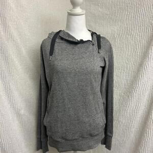The North Face Heathered Grey M Hoodie Black Drawstrings Streetwear Athleisure